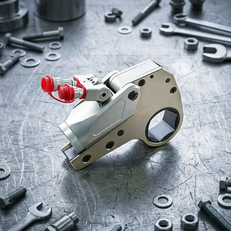 700Bar Low Profile Hex Hydraulic Torque Wrench 241-2414Nm Output 60mm Hex Drive Precise Industrial Torque Tool