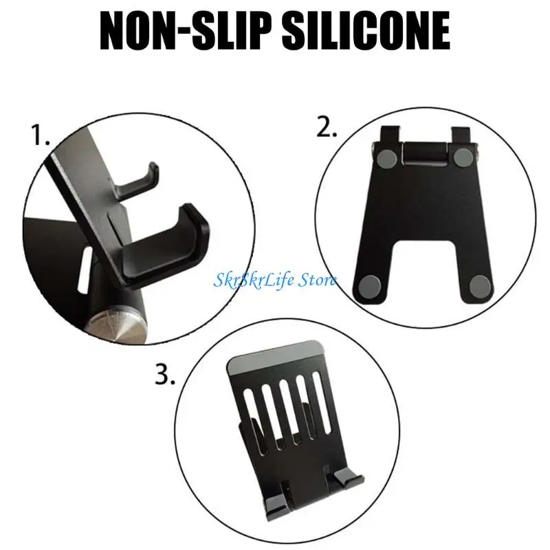 E65E Universal Anti Slip Aluminum Alloy Construction Stand Holder For Mobile Device