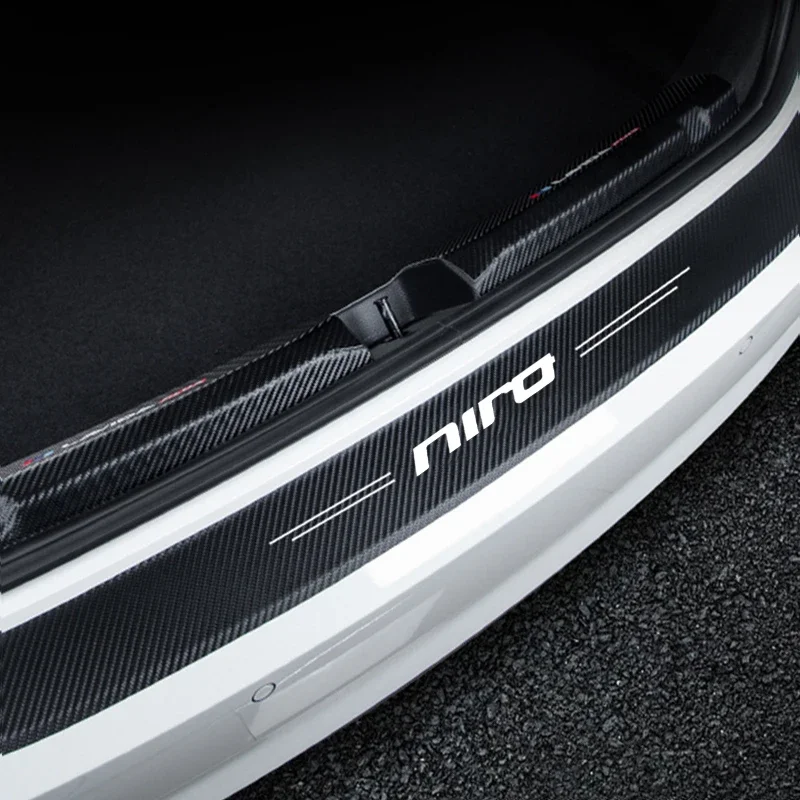 for KIA NIRO Logo Luminous Carbon Fiber Car Decals Door Threshold Sill Anti Scratch Stickers Waterproof Film Accessories