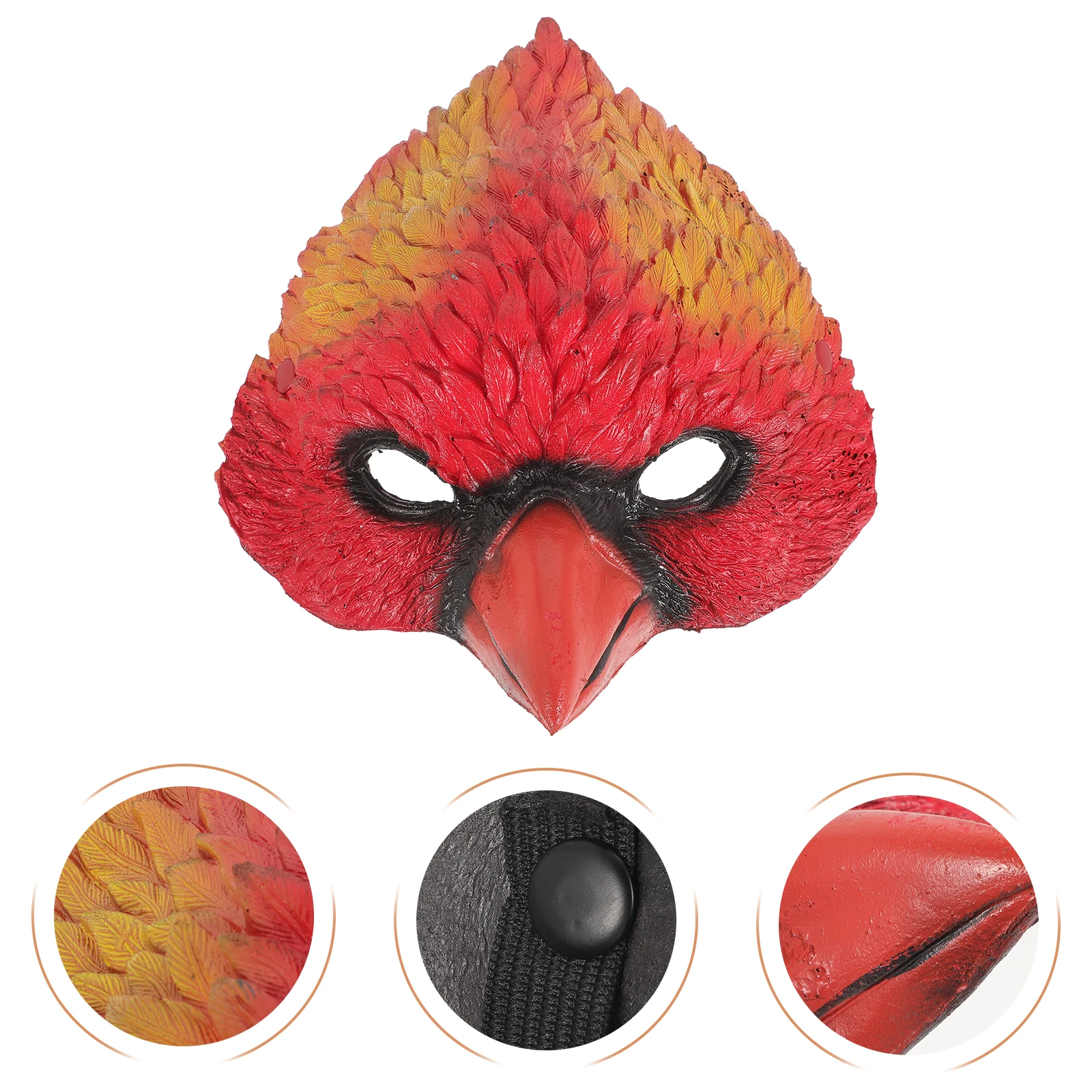 

1 pc Bird Head Creative Animal Face For Carnival Halloween Costume Accessories Red Comfortable Lightweight Party Decor