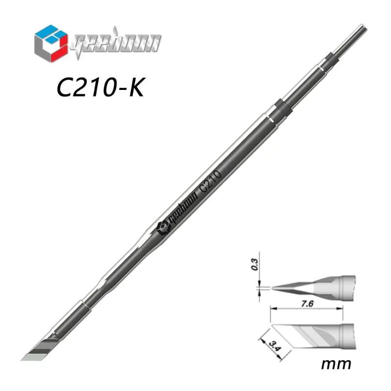 GEEBOON C210 C115 Soldering Tips Knife Bent Bevel Excellent Heat Recovery Precision Solder Head for Cellphone Repair New