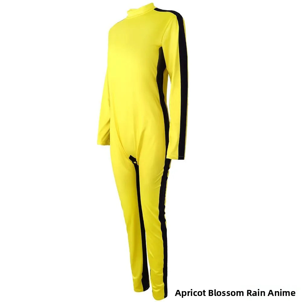 مجموعة أزياء الكونغ فو الصفراء للهالوين مكونة من 5 أدوات لمرحلة أداء عبر الحدود ملابس هونج كونج لملابس الأدوار #3