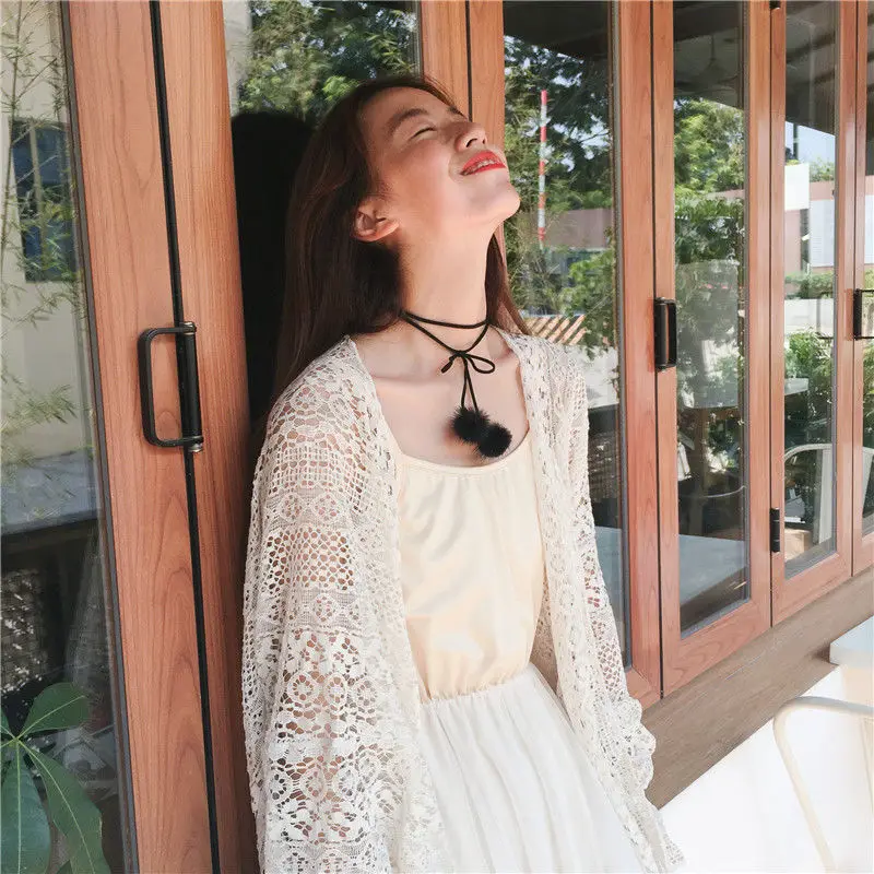 Lace Cardigan  Harajuku Coat Seet Cutting Labels Special Offer Summer Women Clothing Tops Thin Extravasation Sunscreen Jacket