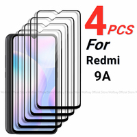 2/4PCS Tempered Glass For Xiaomi Redmi 9A Screen Protector Xiaomi Redmi 9A Full Glue Cover Protective Phone Film Xiaomi Redmi 9A