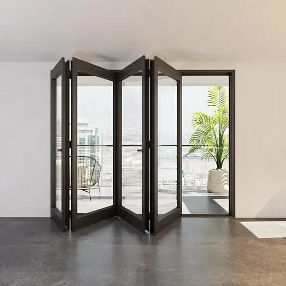 Verre de porte pliante personnalisé, alliage d'aluminium, maison de style français standard