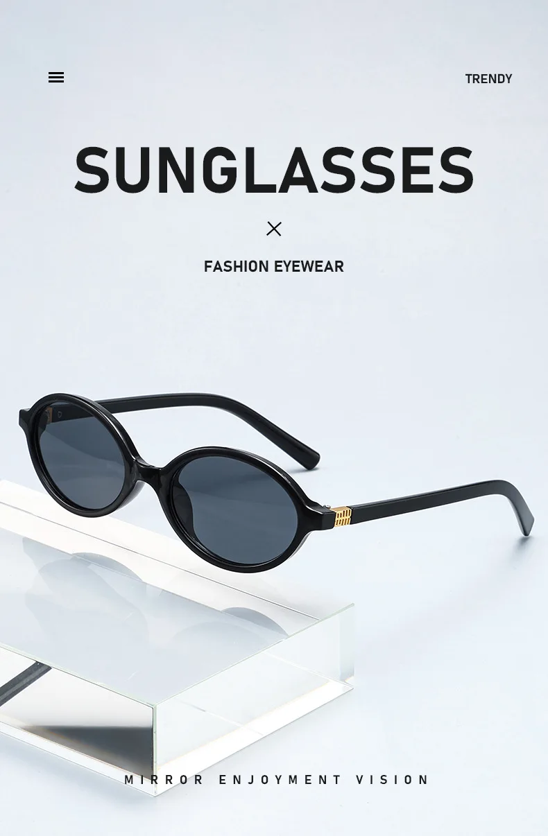 Neue Sonnenbrille Retro Vielseitige Damen High-End-Mode Exquisite ovale Mode-Sonnenbrille 3089 – Detail 1