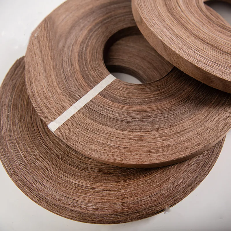 Natürliches schwarzes Walnussholzfurnier, Kantenanleimmaschine, vorgeklebt mit Heißschmelzklebeband, flexibles Holzband für Möbel – Detail 7