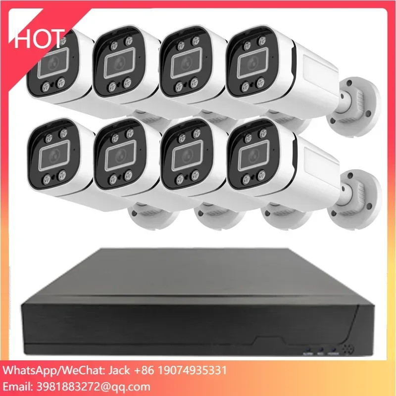 8CH 4MP 5MP 8MP PoE نظام كاميرا مراقبة للمنزل مقاوم للماء للرؤية الليلية كامل اللون IP طقم NVR مجموعة كاميرا CCTV