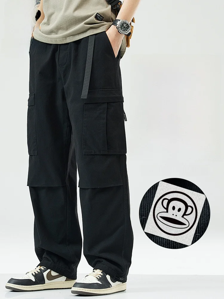 

PaulFrank Pure Cotton Fce Lined Workwear Trousers Men's Loose Straight Leg Long Pants American Sle Spring Autumn Trendy ...