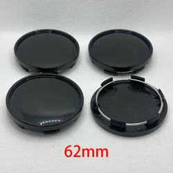 4Pcs/Set 62mm Car Hub Center Cap Car Rim Hubcap Cover ABS Black Silver Hubcap Dust-proof Covers Auto Modification Accessories