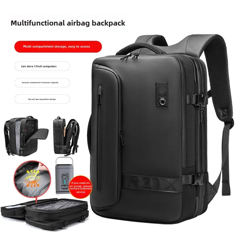 Waterproof men's travel backpack Vacuum compression storage Business Anti-theft bag expandable stylish casual bag