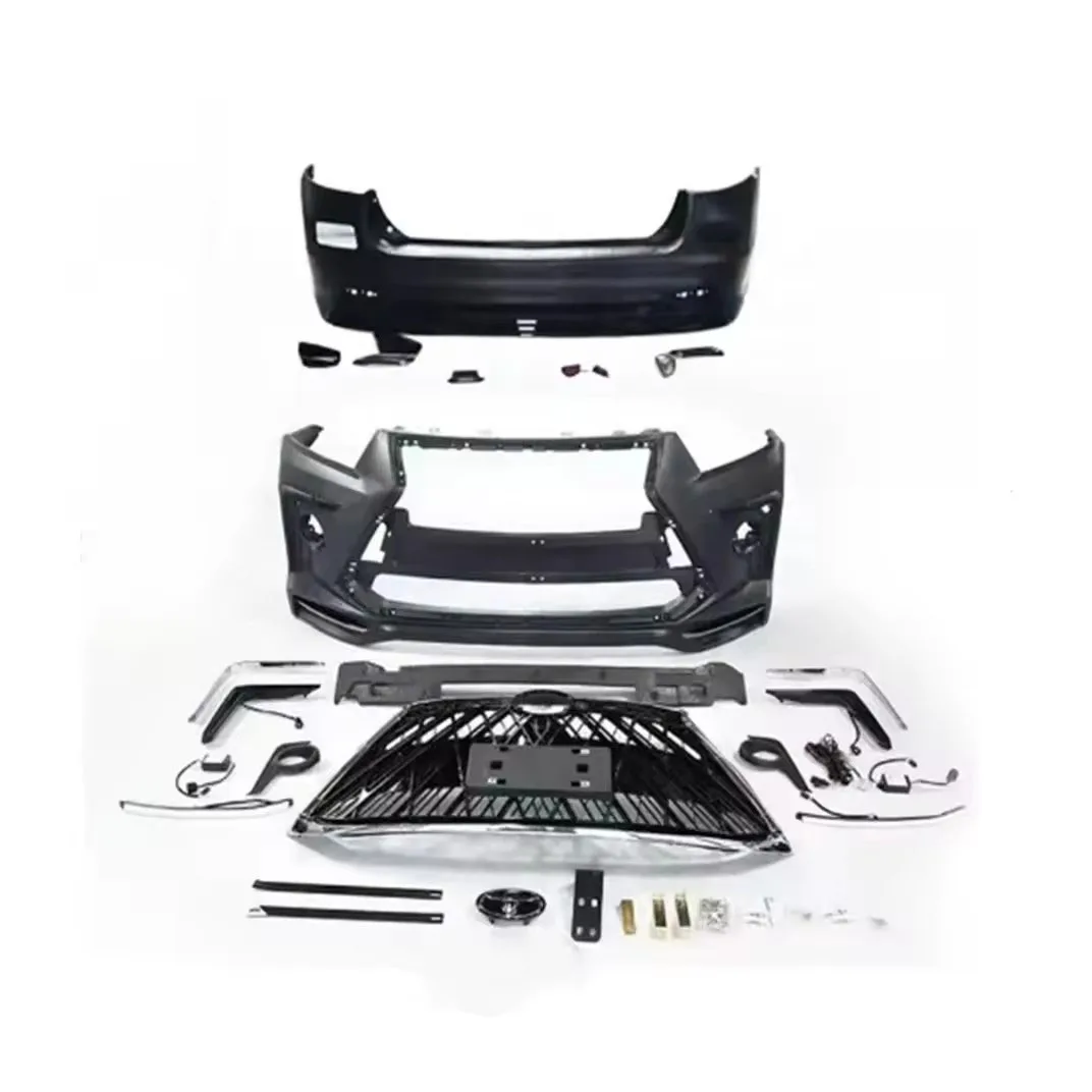 

Body Kit upgrade to Lexus Style Front Bumper Rear Bumper Assembly for Toyota Highlander 2015-2019 with Grille Car Bumpers