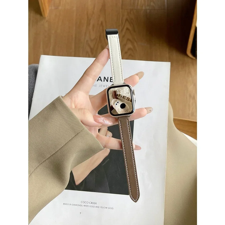 Cinturino in pelle magnetica per Apple Watch Ultra band 49mm 45mm 41mm braccialetto correa 40mm 44mm 38mm 42mm iWatch serie 8 SE 7 6 5 4