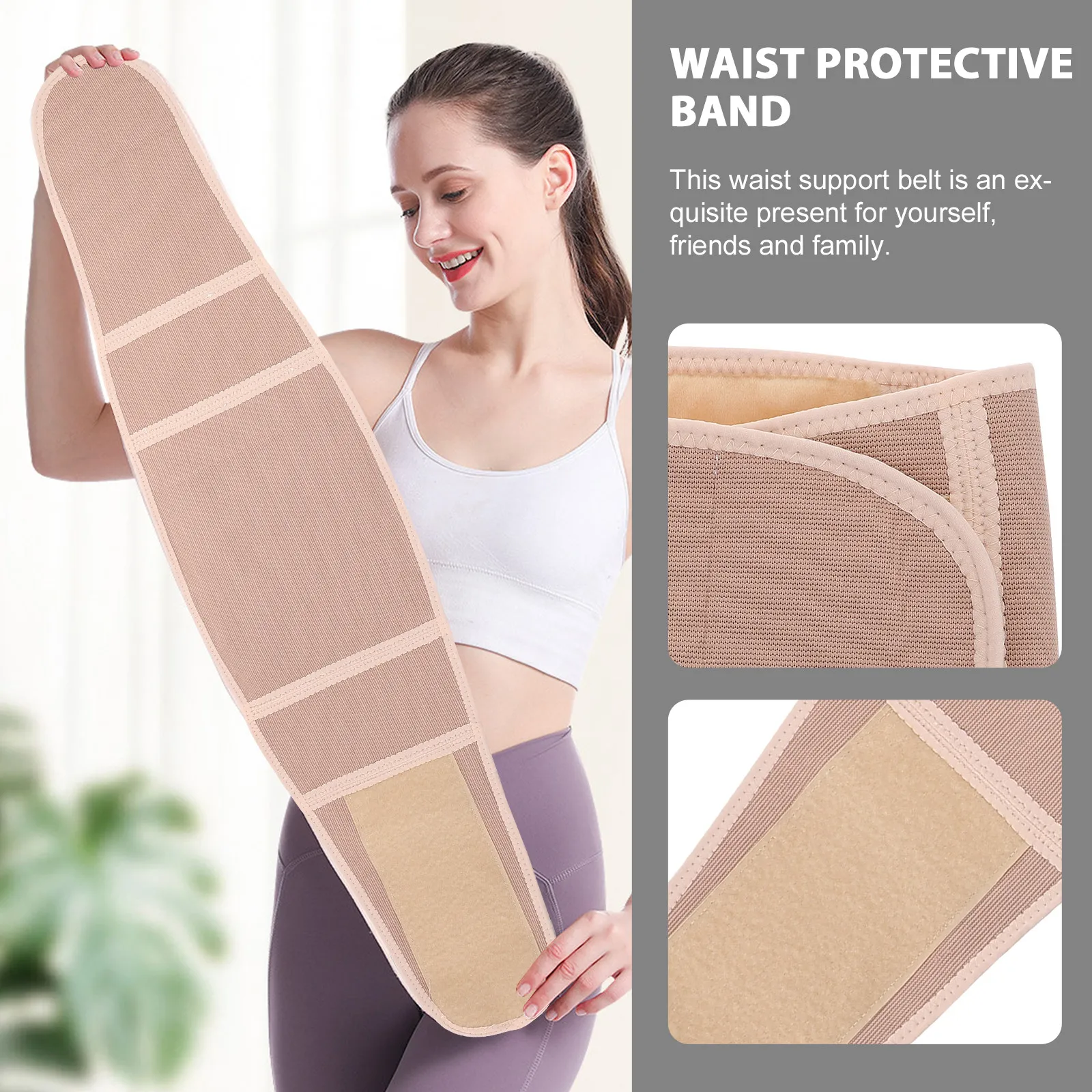 Waist Protective Belt High Grade Durable Warmth Waist Protector Lumbar Support Strap Comfortable for Winter Outdoor Sports Back