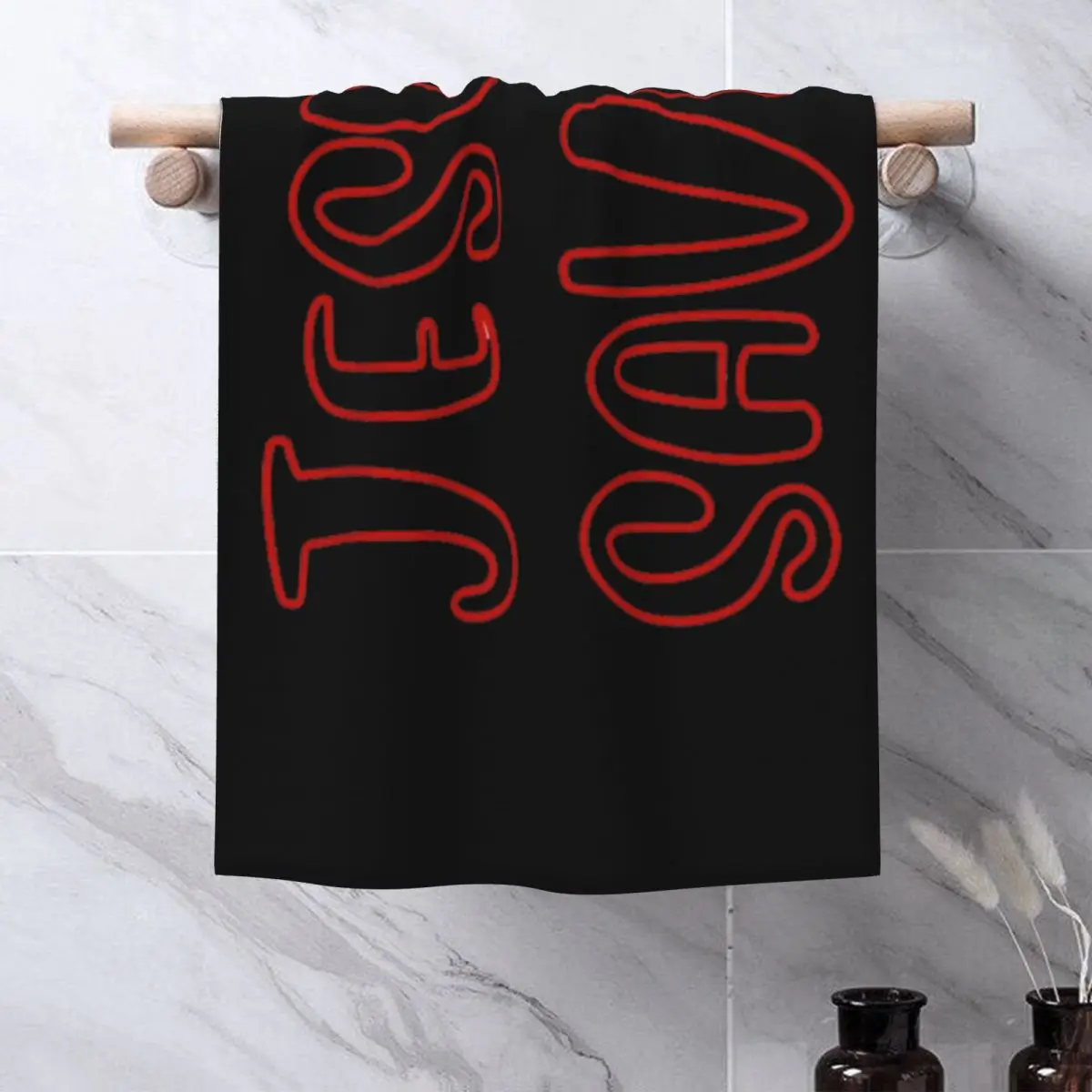 Custom Jesus Saves Soft Face Towel Quick Dry Pool Bath Cotton Towels Absorbent Quick