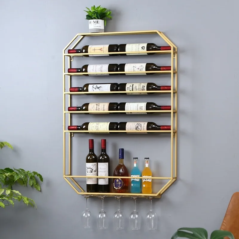 Red wine wall hanging storage rack for home living room dining wine cabinet ornaments