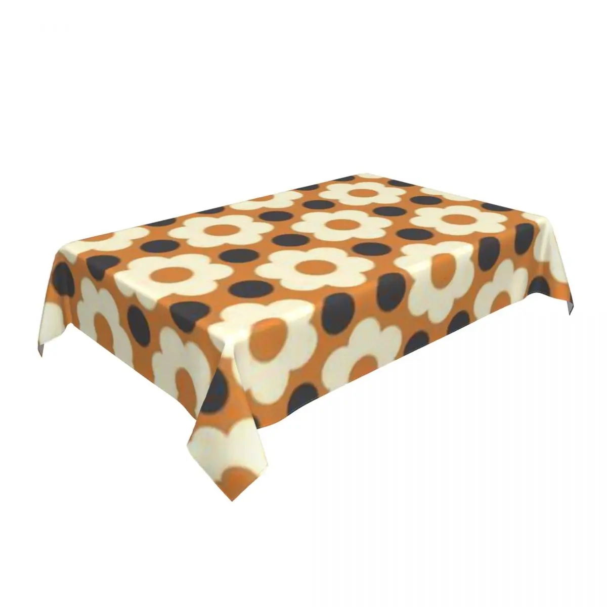 Waterproof Orla Kiely Multi Stem Table Cover Elastic Fitted Retro Geometric Scandi Table Cloth Backed Edge Tablecloth for Picnic