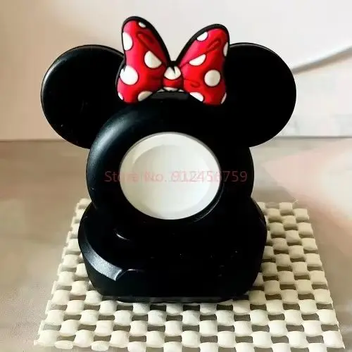 Mickey mouse disney carregador suporte minnie desktop titular para apple watch 8 7 6 5 4 iwatch 3 2 1 se silicone dos desenhos animados base de carregamento