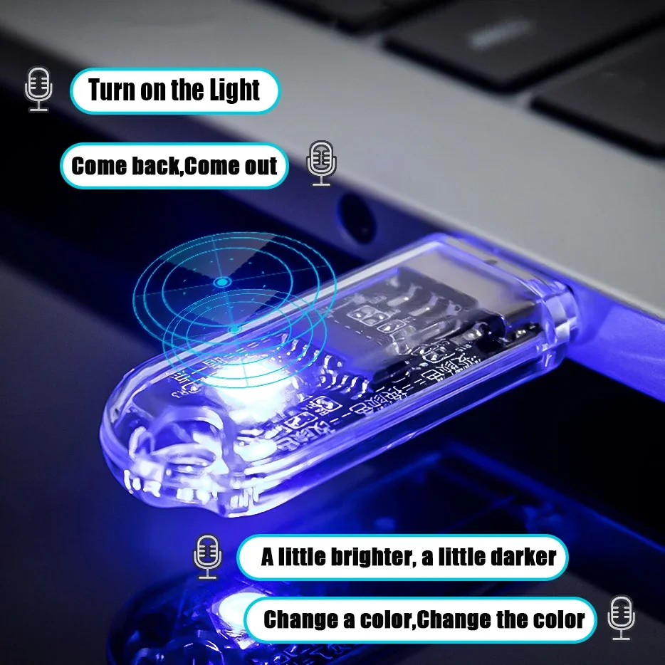 Smart Voice Control Night Light Colorful USB Night Light No Internet Connection Required Speak Control Mini USB Night Lamp