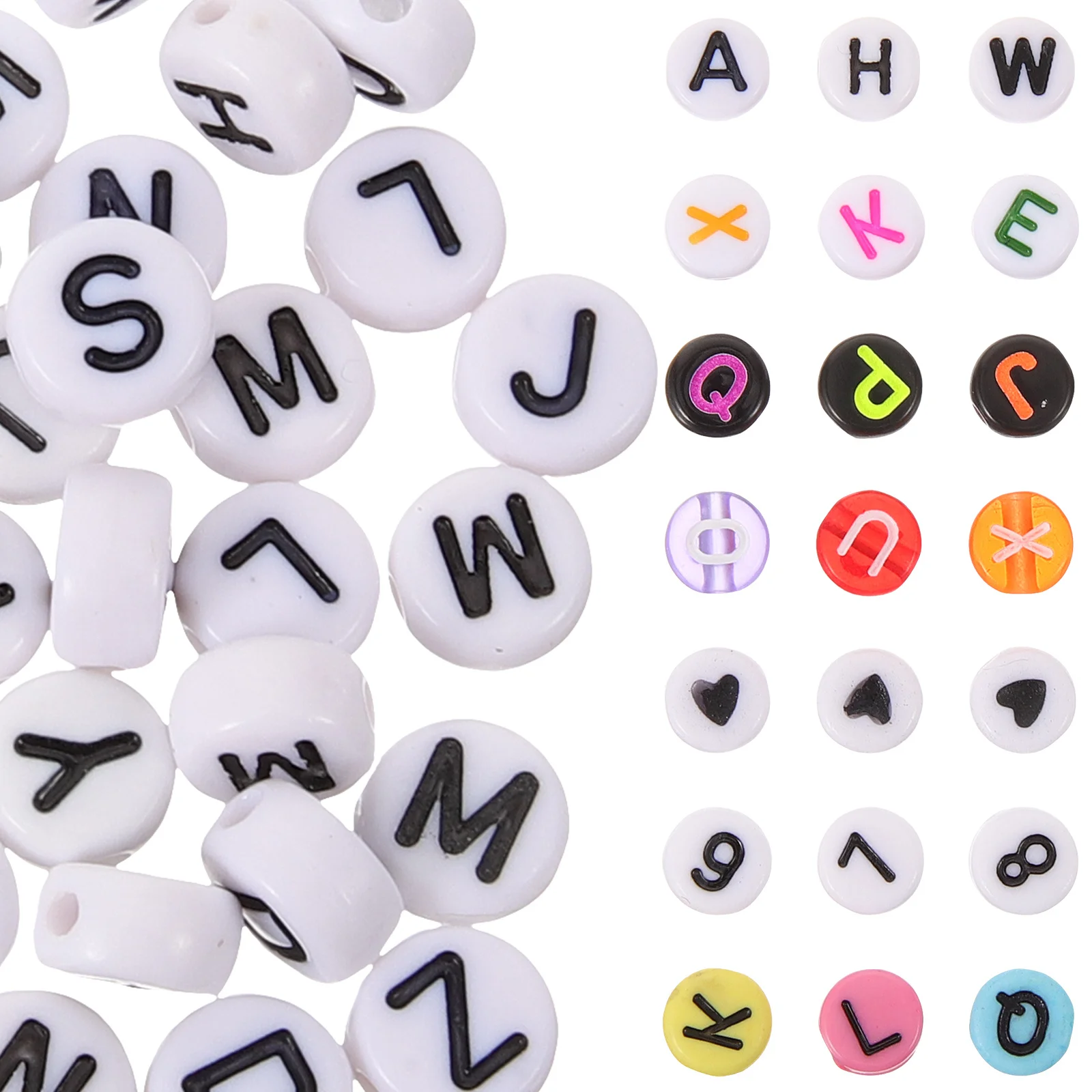 1900 قطعة من خرز الأبجدية الأكريليك DIY خرز للمجوهرات للأساور والقلائد والأقراط والحرف اليدوية والأساور #5