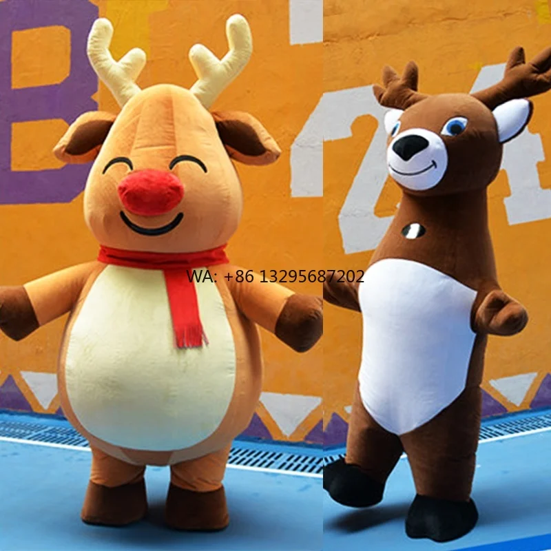 

Christmas Mascot Inflatable Santa Claus & Reindeer Cartoon Doll Costumes Adult-Sized Snowman Clothes for Festive Fun