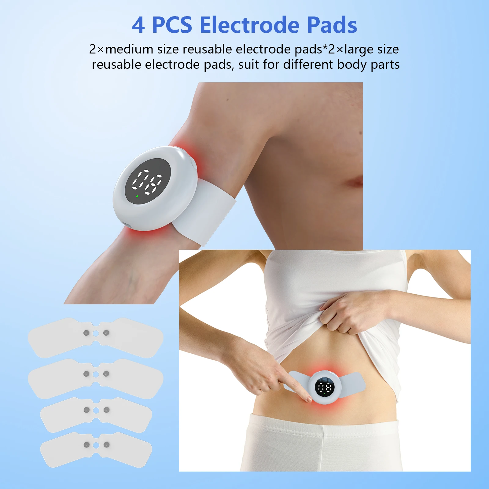 KTS Tens Muscle Stimulator EMS 20 Levels Wireless Electric Massager 650nm 808nm Laser Therapy Device for Neck Body Pain Relief