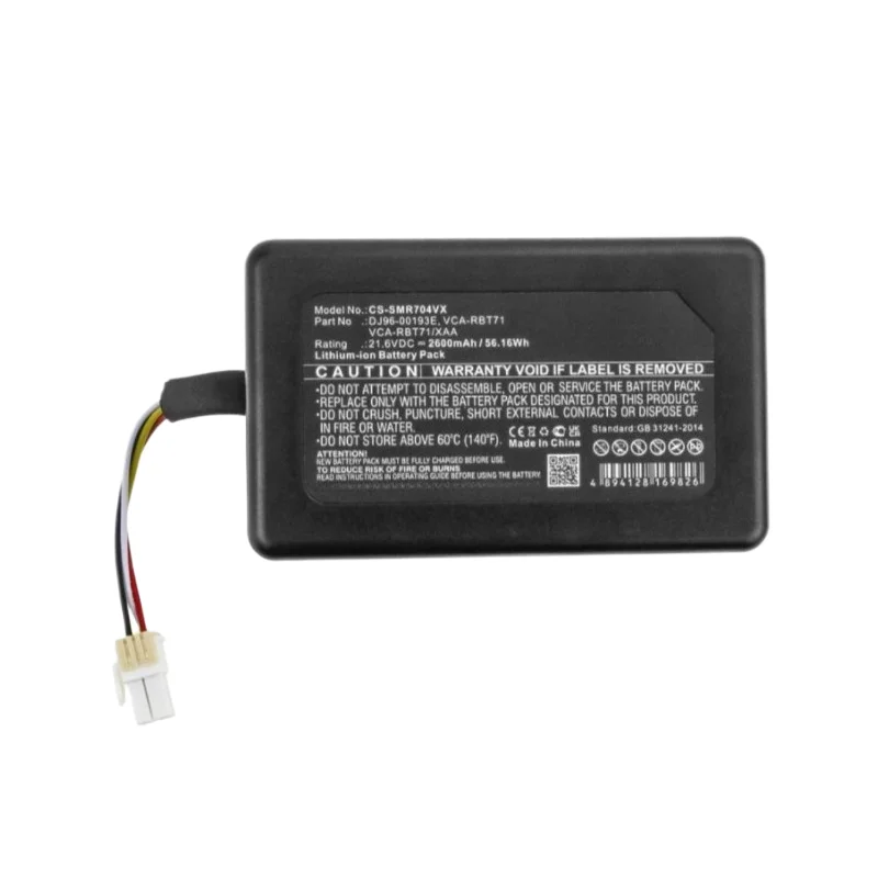 21.6V 5000mAh 6000mAh Battery for Samsung POWERbot R7040 VCA-RBT71XAA DJ96-00193E Robot Vacuum Cleaner Replacement Battery