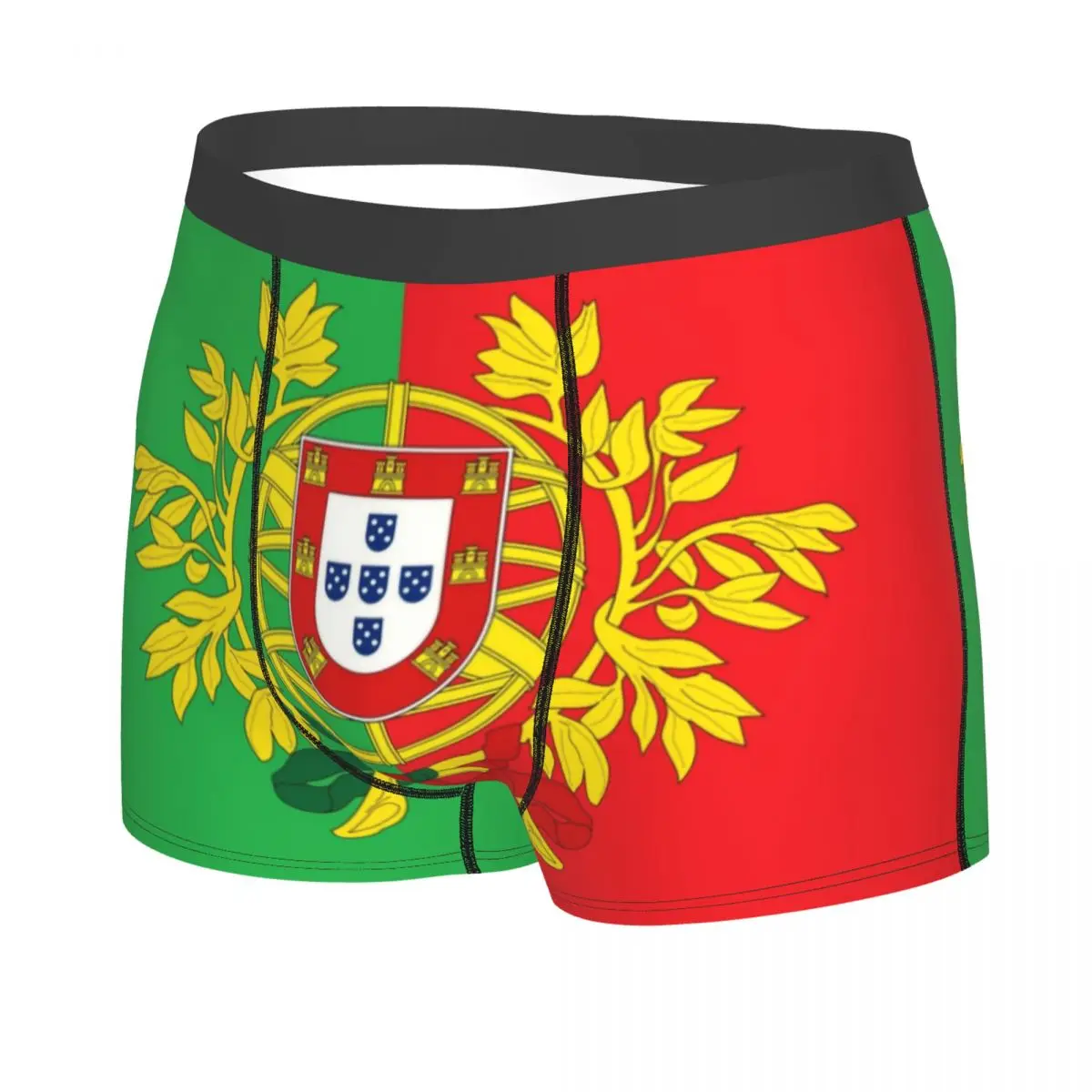 Custom Fashion Coat Of Arms Of Portugal Art Boxers Shorts Panties Male Underpants Breathbale Portuguese Flag Briefs Underwear