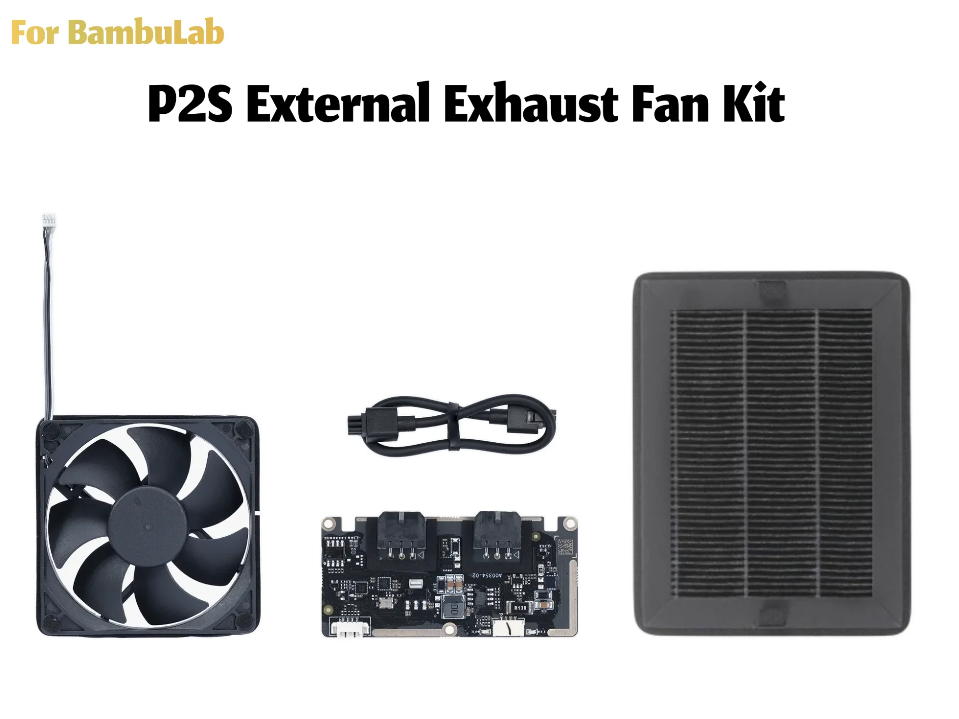 For Bambu Lab P2S External Exhaust Fan Kit with Filter 3D Printer Exhaust Accessory