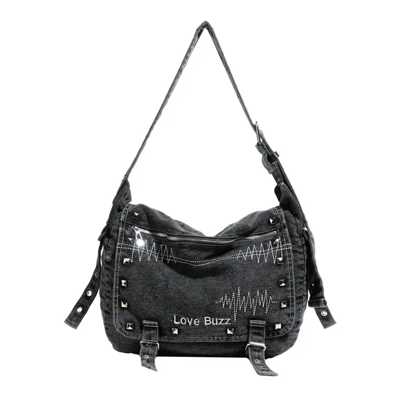 

2024 Autumn y2k Denimn Shoulder Bags Vintage Shoulder Crossbody Bags For Women Large Capacity Female Tote Bags