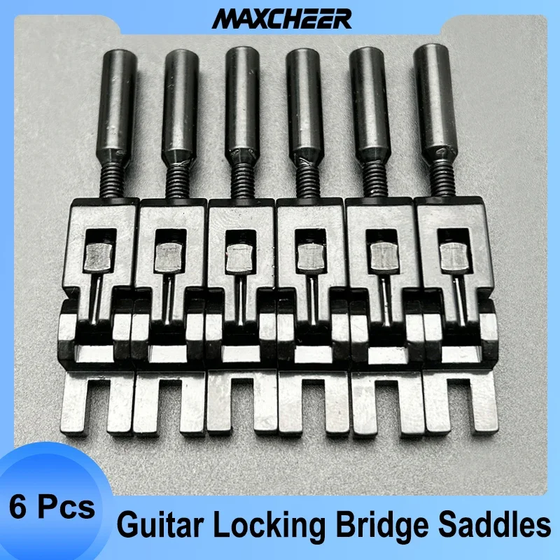 6pcs Electric Guitar Double Locking System Locked String Saddles Tremolo Bridge Locked String Saddles for Electric Guitar