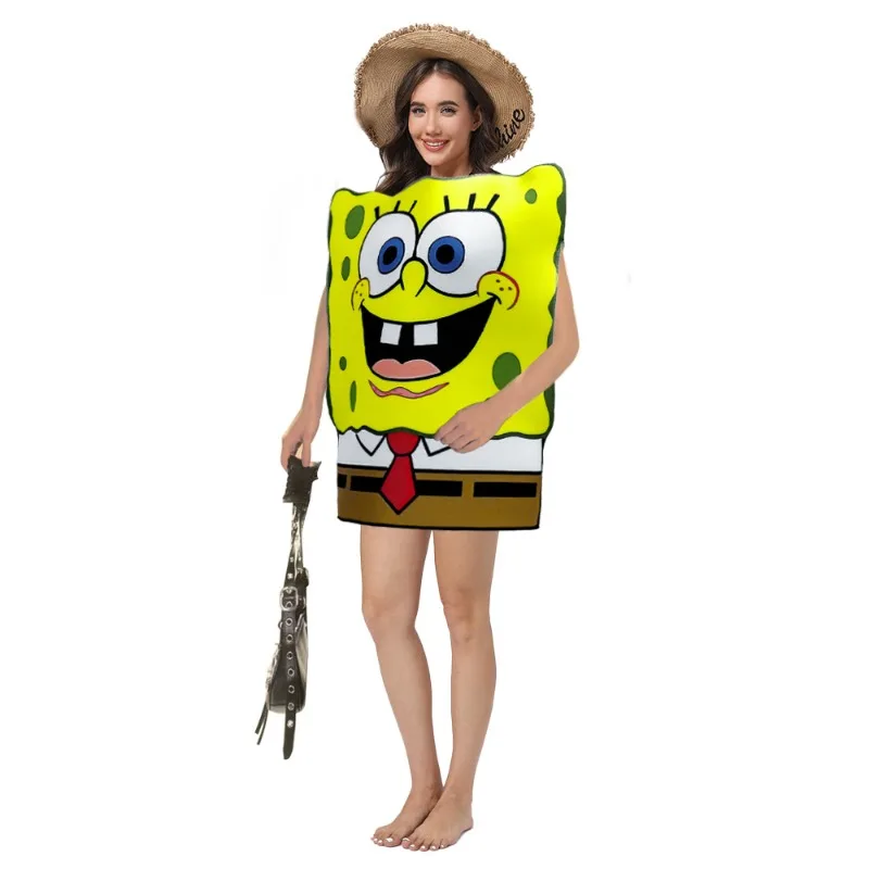 

Cartoon Anime SquarePants Cosplay Costume SpongeBob Bodysuit Funny Theme Party Role Outfits