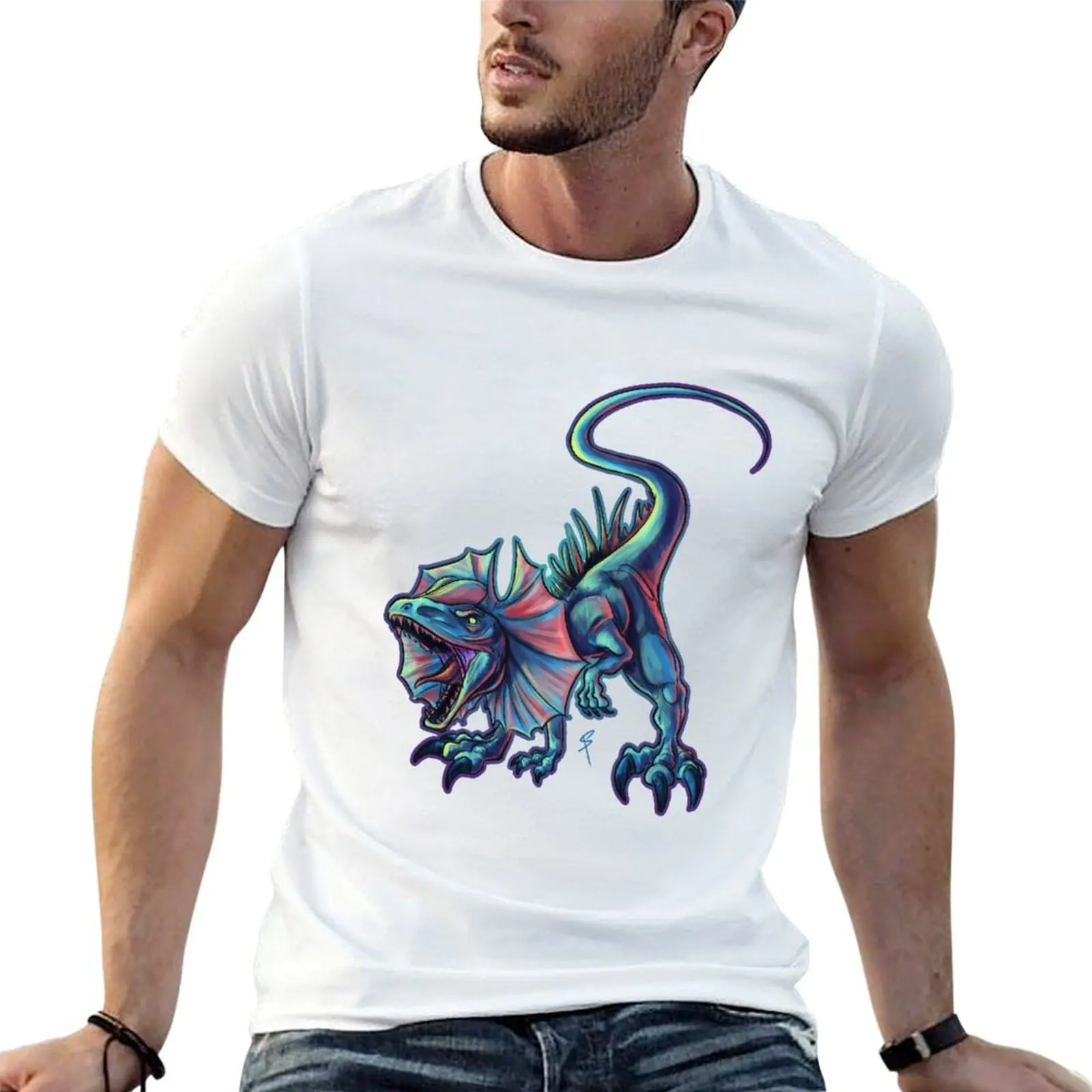 

Colorful Dilophosaurus T-Shirt t shirts for man graphic funny man t shirts cotton mens graphic t shirts T-Shirt