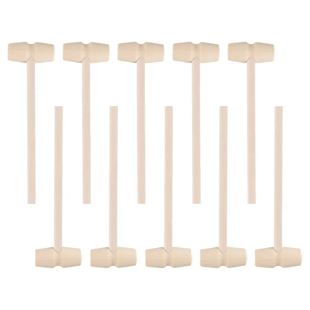 25Pcs Mini Wooden Crab Mallet Set Solid Wood DIY Painting Hand Eye Coordination Hammer for Children Wood Hammer Toy