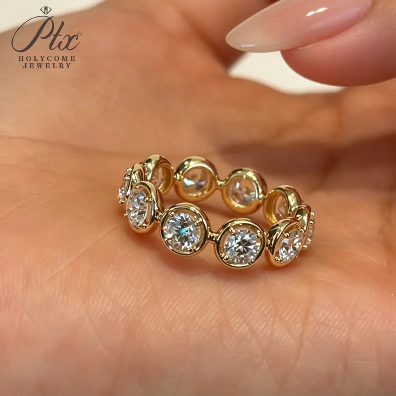 Laborgezüchtete Diamantringe DEF VS Rundschliff 10K/14K/18K Gold Hochzeitsantrag für Frauen Versprechen Feiner Schmuck Charms Holycome Schmuck – Detail 7