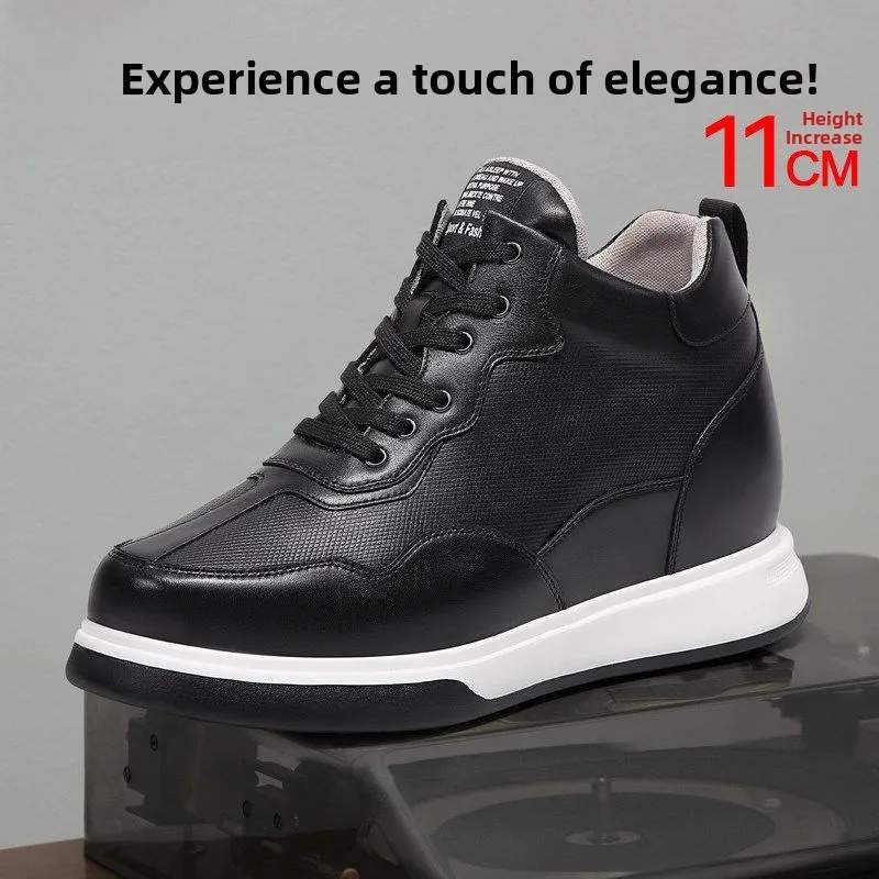 

Мужские высокие кеды He Jinchang, повседневные кожаные удобные дышащие спортивные туфли с круглым носком на плоском каблуке