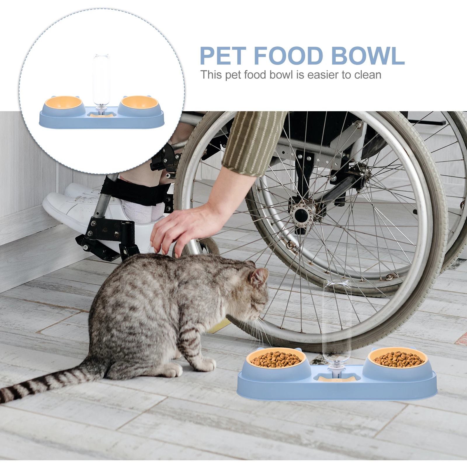 

Automatic Pet Feeder Waterer Double Bowl for Dog Cat Green Detachable Easy Clean Pressure Resistant Pet Supplies