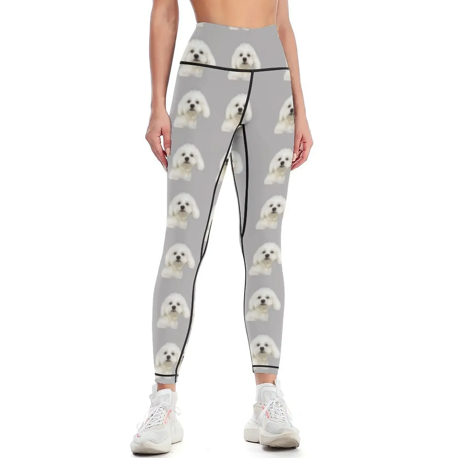 

Maltese puppy Leggings Leginsy push up gym wear active wear Clothing fitness Womens Leggings