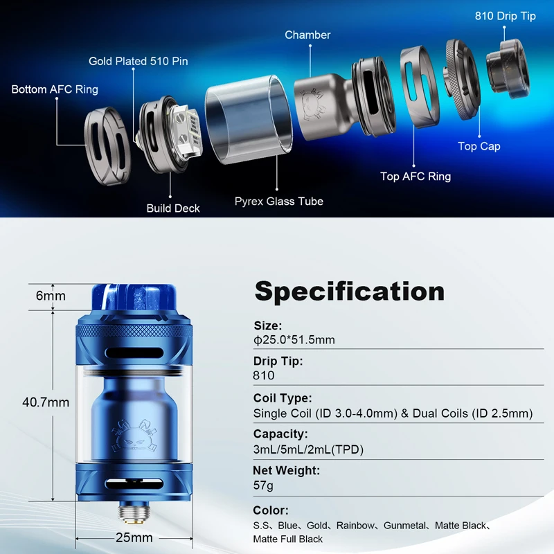 الأصلي Hellvape الدهون أرنب سولو 2 RTA المرذاذ 25 مللي متر واحد ومزدوج لفائف 810 بالتنقيط تلميح ثلاثة وسائط تدفق الهواء السجائر الإلكترونية البخاخة