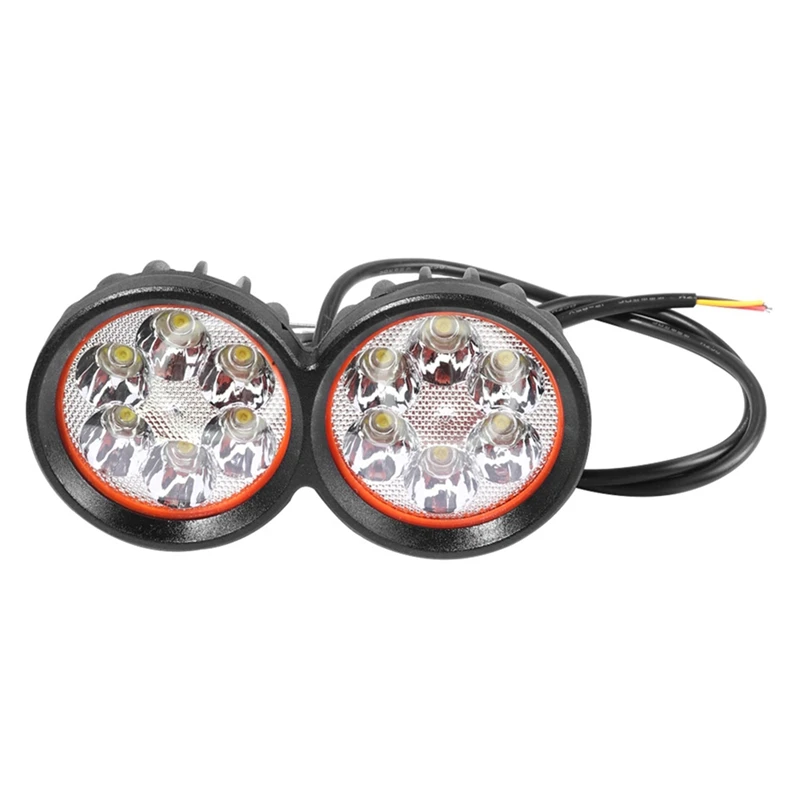 Front Light 6 LED Fog Headlights Super Bright Lamp Spotlight Working Spot Light 12-80V For Electric Scooter Motorcycle