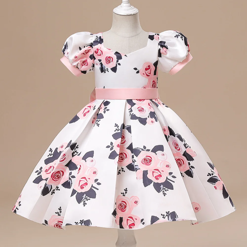 Summer Girls Christmas Flower Dress Girl Princess Costume Dresses Girl Party Kids Children Prom Gown Vestido Formal Dress Bow