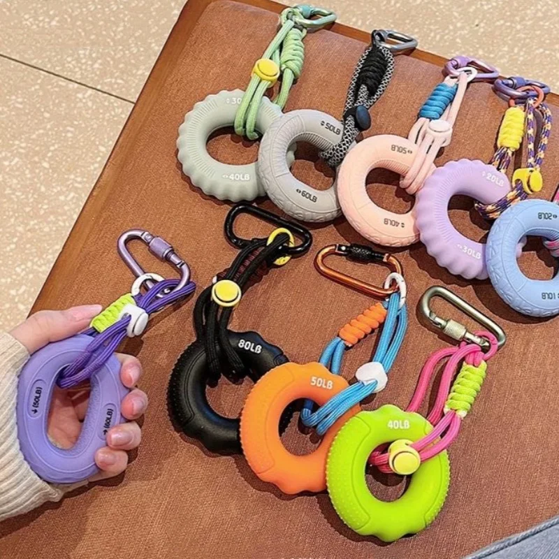 New Hand Grip Strengthener Keychain,Grip Strength Trainer Keychain,Fingers Exerciser for Sports Rock Climbing Backpack Charm