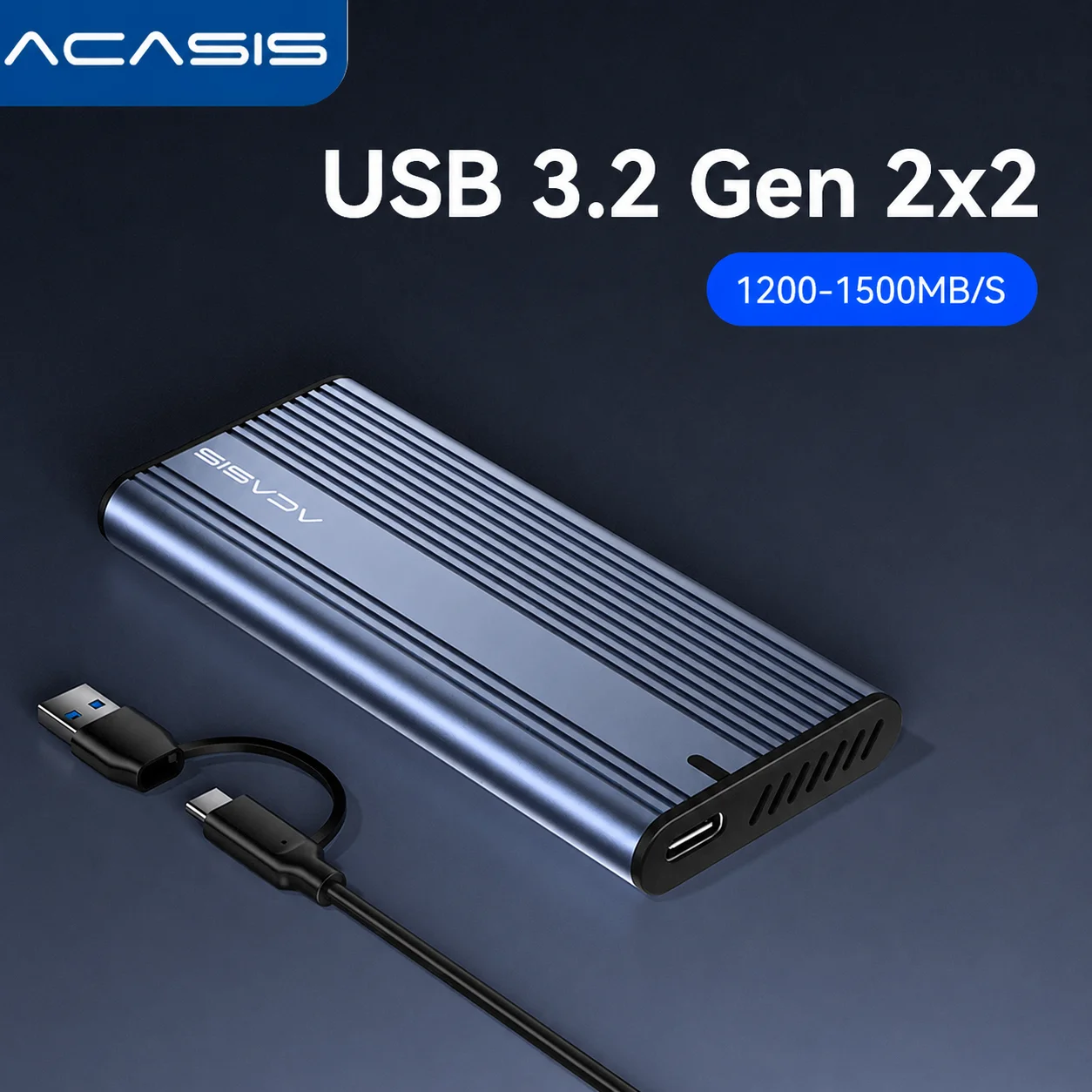 

ACASIS USB 3.2 20Gbps M.2 NVMe SSD Enclosure, Plug and Play External SSD Case Compatible with Windows PC, MacBook Laptop Desktop