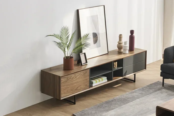 Luxury-Entertainment schrank Wohnzimmer furniture Tee tisch TV-Ständer Combination Solid Wood stand Schubladen schrank A