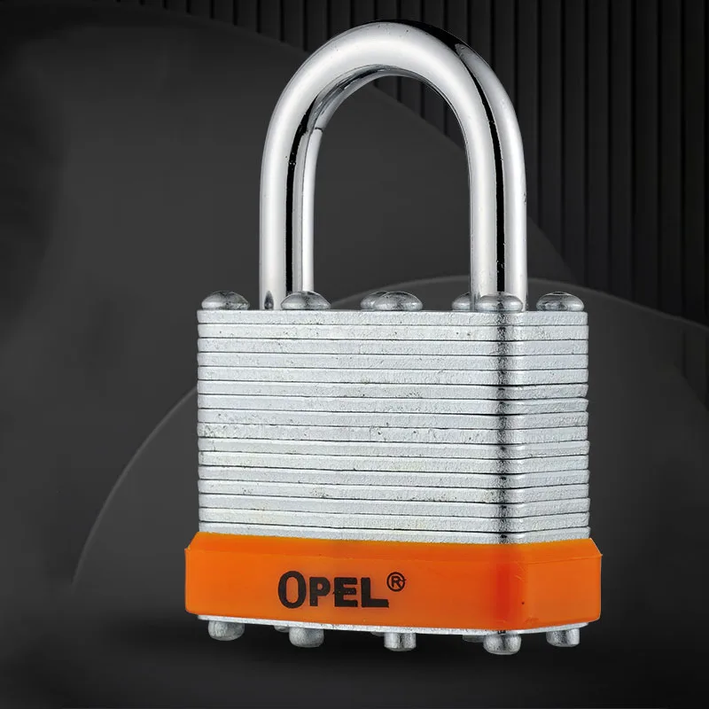 Candado de acero laminado con llave, candados con grillete largo, candado para exteriores, juego de cerradura con llaves, 1 Uds.