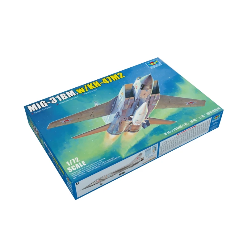Trumpeter 01697 MiG-31BM w/KH-47M2 1/72 Militaire Gemonteerd Schaalmodel Kit DIY Speelgoed, Collectie Verjaardagscadeau