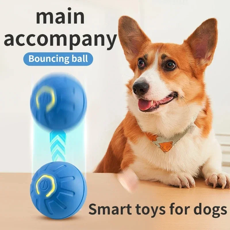 

Intelligent Dog Toy Ball Electronic Interactive Pet Toys Moving Ball USB Automatic Mobile Bouncing Puppy Birthday Gift