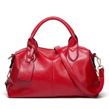 Bolsos de mano de piel de vaca 100% para mujer, novedad de 2024, versión coreana con patrón de lichi, bolso suave dulce y a la moda para mujer