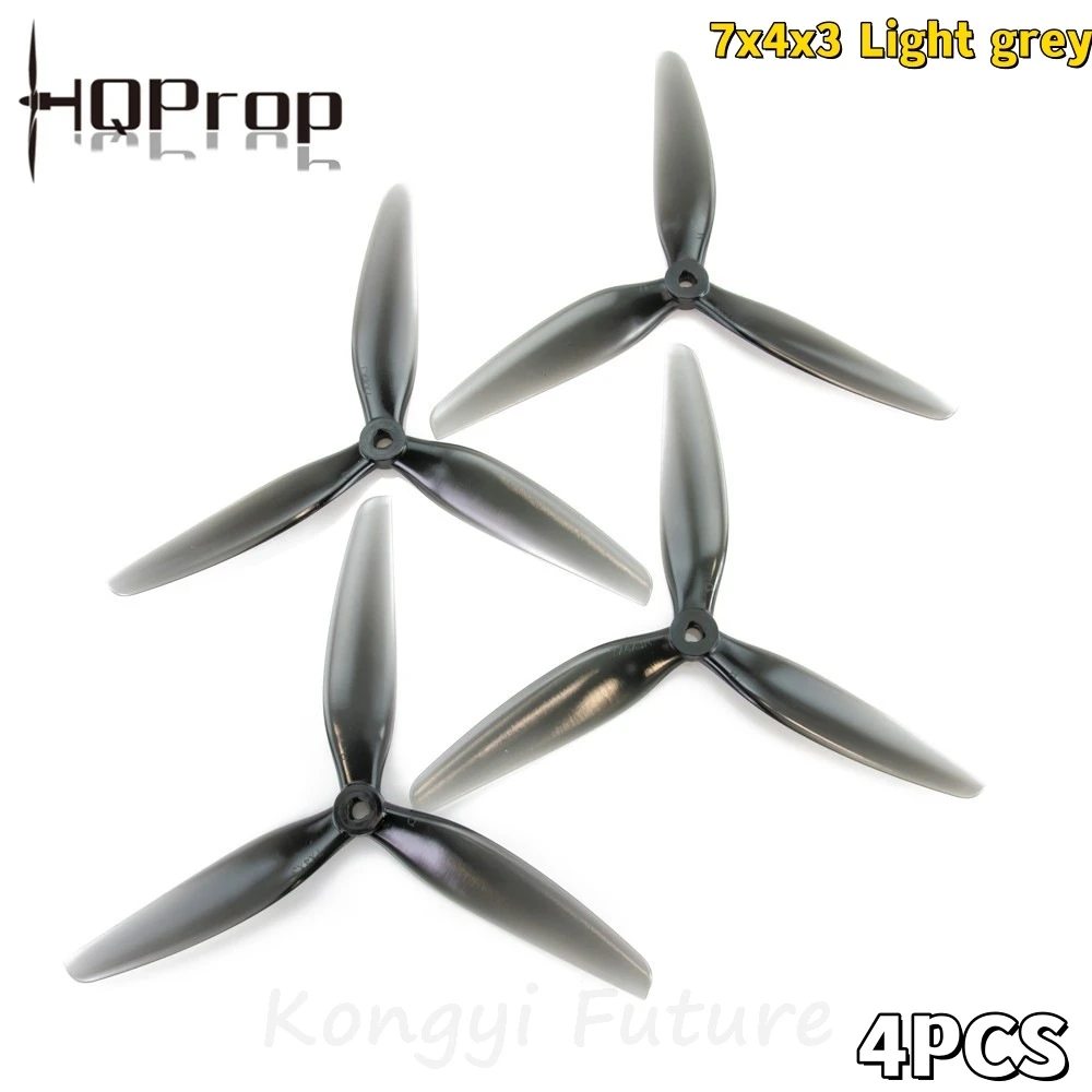4PCS HQProp 7X4X3 7040 7inch 3 Blade/tri-blade Propeller Light Grey (2CW+2CCW) Poly Carbonate for FPV RC Drone