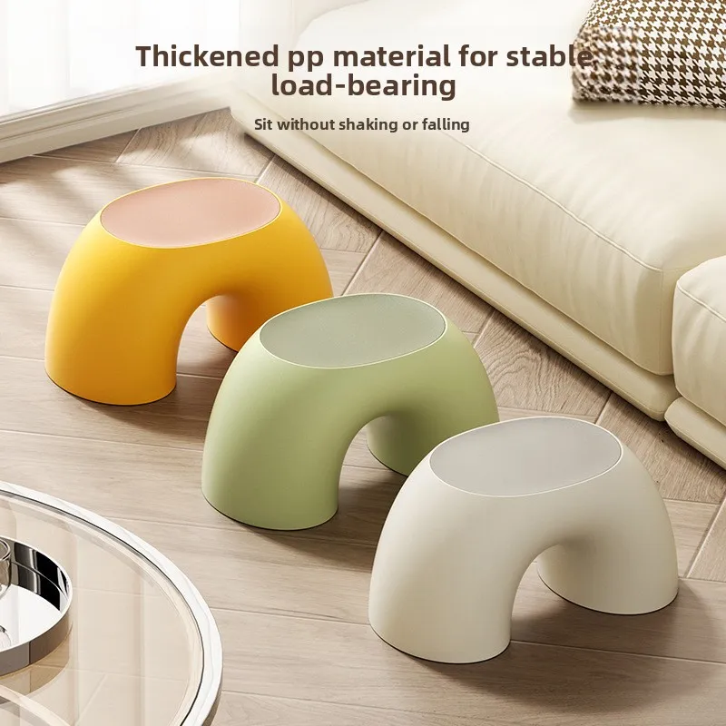 Colorful Stool for Kids Thickened Anti Slip Round Stool for Living Room Bathroom Step Stool Home Use